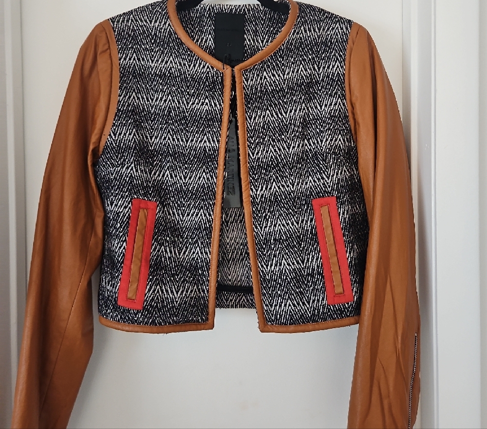 New Stylish Black and Tan Women's Jacket
